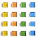 16-Set Refrigerator Magnets Fridge Magnets Office Magnets Kitchen Magnets Cute Fun Decoration Yellow Green Blue Orange (16 Glass)