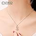 T400 Sterling Silver Cubic Zirconia Pendant Necklace Gift for Women