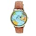 World Map Denim Fabric Watch Quartz Relojes Mujer Relogio Feminino Gift Brown