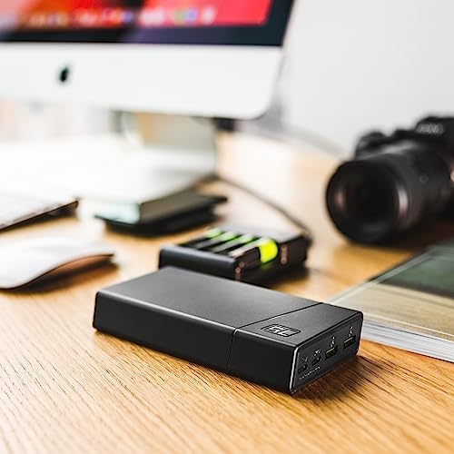 Batterie Externe GC PowerPlay20 20000mAh | 4-Port Power Bank avec 2X USB-C 18W Power Delivery et 2X USB Quick Charge 3.0 Charge Rapide pour iPhone, iPad Pro, Smartphone, Tablet et Autres