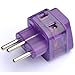 Power Travel Adapter Plug [with Built-in Surge Protector and 2 Plug-in Ports] for Italy, Chile, Uruguay