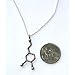 Sterling Silver Dopamine Molecule Necklace, Dopamine Necklace 18 Inch Chain