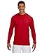 A4 Mens Cooling Performance Long Sleeve T-Shirt Scarlet Xl
