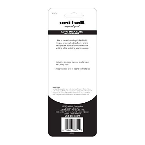 uniball Kuru Toga Elite Mechanical Pencil Starter Kit with Gun Metal