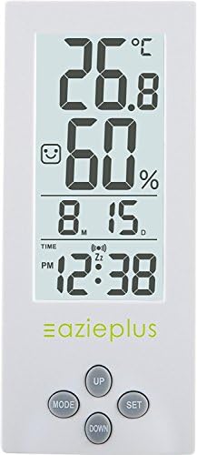 Eazieplus Digital Hygrometer Indoor Thermometer Humidity Gauge with LCD screen and All-in-one High Precision Digital Instant Read Hygro-thermometer Timer, Temperature and Humidity Meter, White