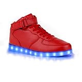 SAGUARO Mens Womens High Top Led Light Up Shoes 8 Colors Flashing Rechargeable Sneakers Ankle Boots