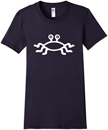 Women's Flying Spaghetti Monster FSM Logo Atheist Atheism T-Shirt Large Navy