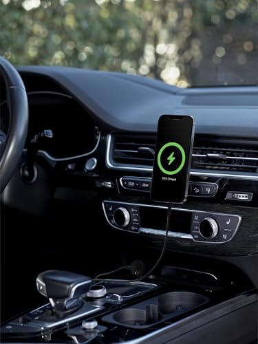 Belkin MagSafe-Compatible Magnetic Wireless Car Charger 10W - BoostCharge Pro Wireless Charger, Magnetic Car Vent Phone Mount for iPhone 16, iPhone 15, 14, & 13 Series, Power Supply Included - Black