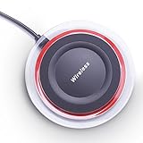 MC Wireless Charger [Sleep-Friendly] Qi Wireless Charging Pad Station for iPhone 8/8 Plus iphone X Samsung Galaxy Note 8 S8 S9 plus S7 S6 Edge Plus Note 5 Nokia Lumia 950 Nexus 5 6 7 Charger