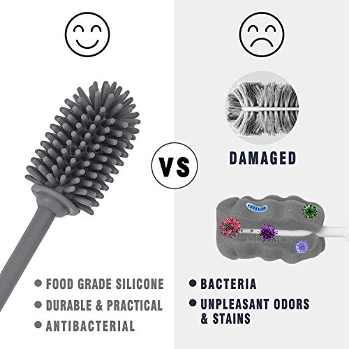 Silicone Bottle Cleaning Brush with Long Handle, BPA Free 12.5