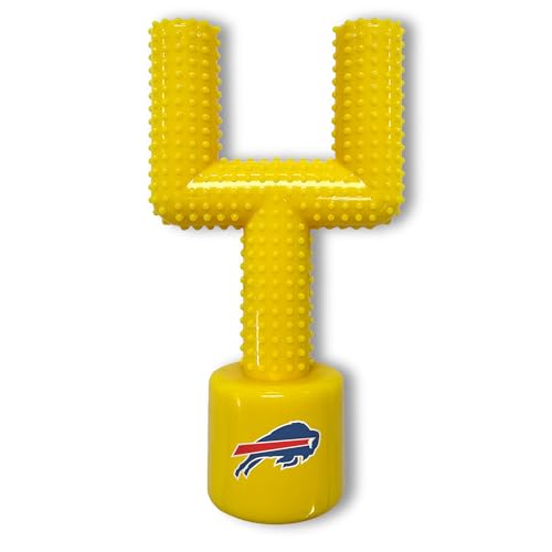 NFL Buffalo Bills Mega- Chew Hard Nylon Bacon-Flavored Dog Bone Football Goal P…