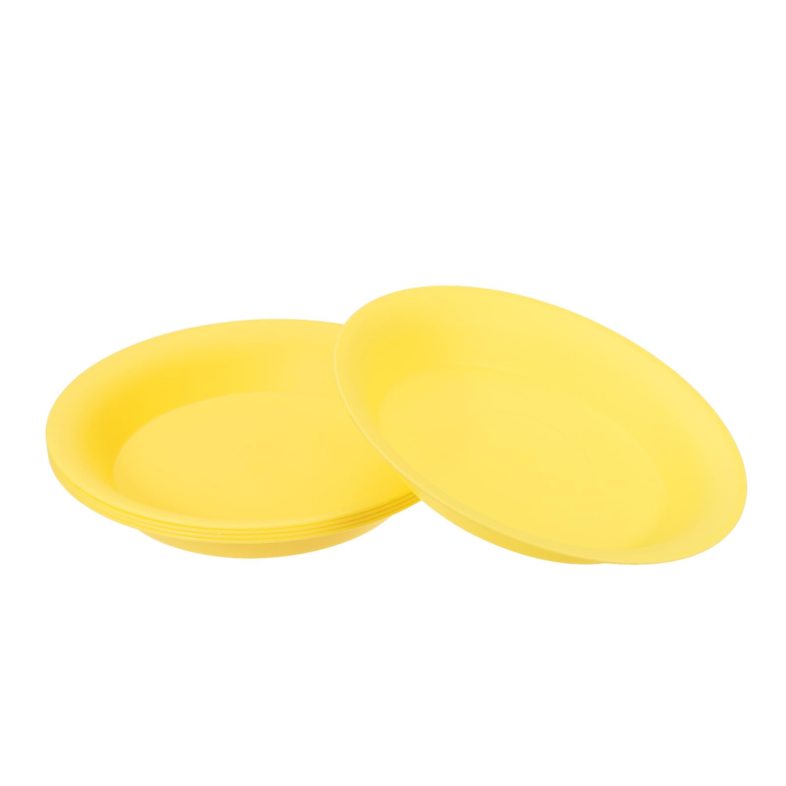 PATIKIL 7 Inch Plant Saucer Tray, 5 Pack Plastic Drip Tray Round Collects Excess Water Flower Pot Drainage Trays for Heavy Indoor Outdoor Pans, Yellow
