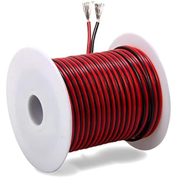 40ft 18 AWG Gauge Electrical Wire, Premium DC 12V Hookup Red Black Copper Stranded Auto 2 Cord, Flexible Extension Cable with Spool for LED Ribbon Lamp Light or Low Voltage Products by MILAPEAK