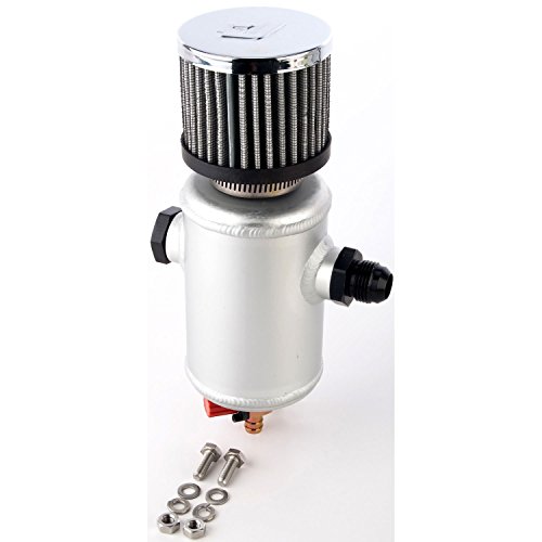 JEGS Performance Products 52203 Remote Oil Breather Tank 9" H x 3" Dia. 12AN 7oz