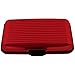 Trademark Home 82-1564 Aluminum Credit Card Wallet RFID Blocking Case, Red
