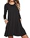 Unbranded* Women's Long Sleeve Pocket Casual Loose T-Shirt Dress Black X-Large