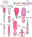 Baby Health Care Kit (Boy & Girl) Deluxe Nail Clipper, Nail File, Scissors, Tweezers, Nasal Aspirator, Dropper Feeding, Digital Thermometer, Comb, Hair Scrubber, Fingertip Toothbrush (10 Pcs) - Pink