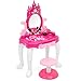 Best Choice Products Kids 14-Piece Vanity Playset with Accessories, Makeup, Hairdryer, Jewelry, Pink