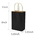 bagmad 50 Pack 5.25x3.25x8 Inch Plain Black Small Gift Paper Bags with Handles Bulk, Kraft Paper Bags, Party Favors Grocery Retail Shopping Business Craft Cub Sacks (Black 50pcs)