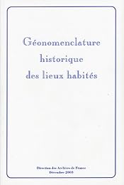 Géonomenclature historique des lieux habités