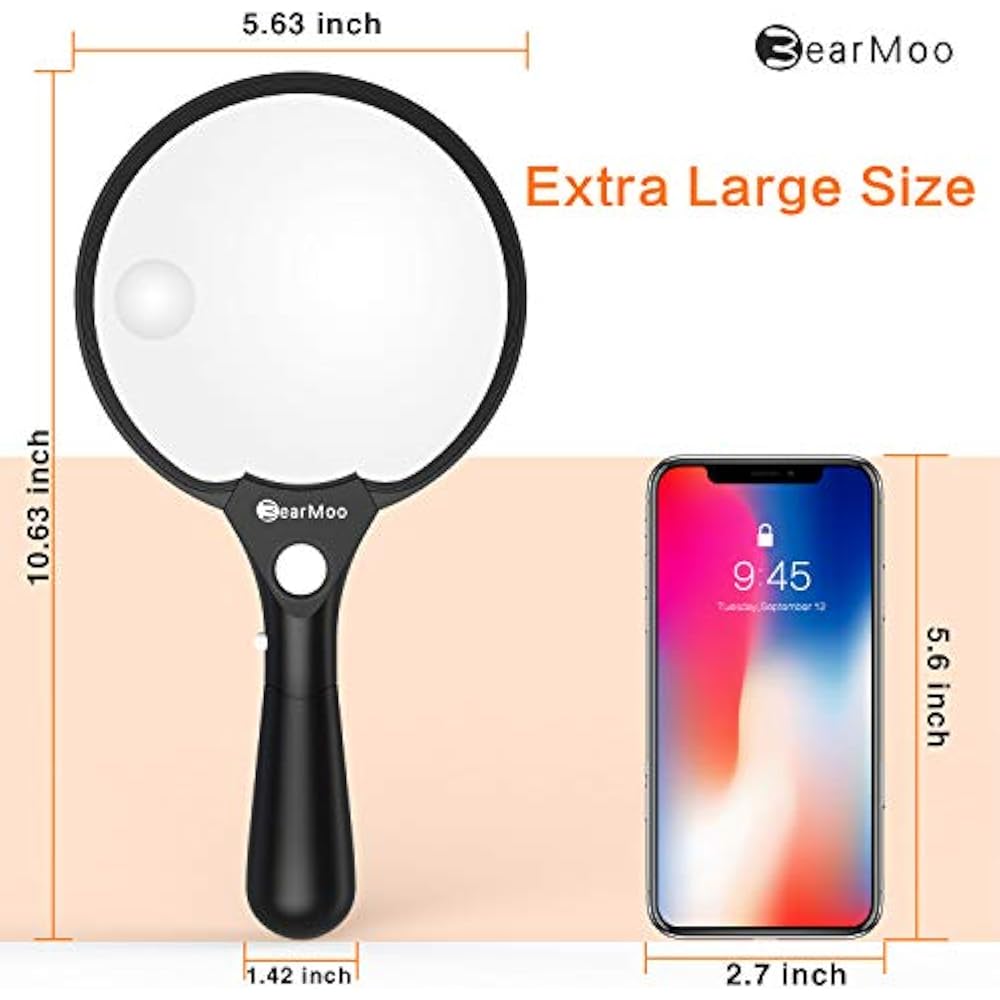 Extra Large Strong Magnifying Glass 3 Bright Leds 25X Zoom Hand Held