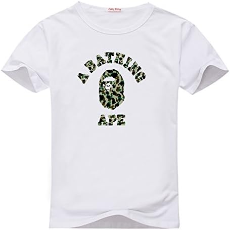 Hernandey Women's Classic TpIss Bape All Green Camo Crew Neck Short Sleeve Tee S White