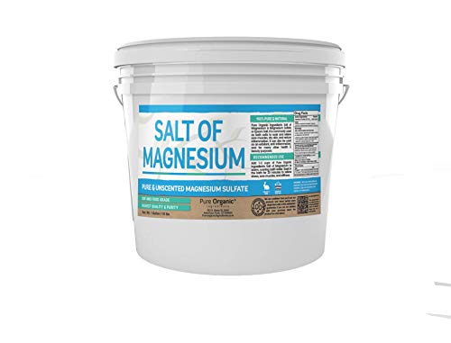 Salt of Magnesium: Pure Epsom Salt (1 Gallon Bucket) by Pure Organic Ingredients, USP & Food Grade, Unscented, Soothes Sore Muscles, Natural Exfoliant, Anti-Inflammatory