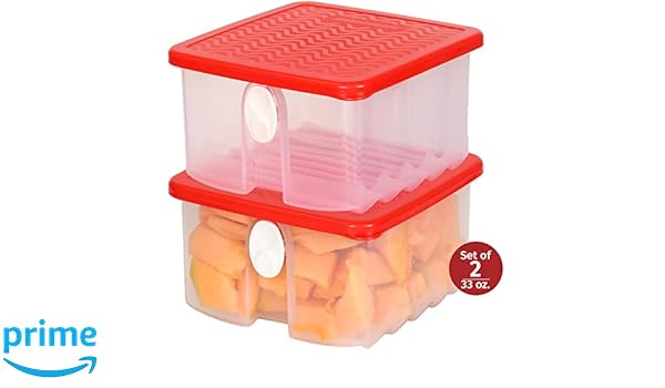 Recipiente para guardar alimentos y verduras con tapa de ...