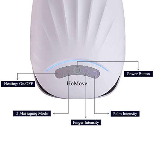 HoMove Hand Roller Massager, Compression Air Pressure Point Therapy Reflexology for Arthritis, Carpal Tunnel, Finger Roller Massage with Heat for Wrist, Pain Relief & Finger Numbness