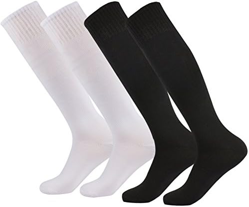 Dodove Soccer Sports Socks Unisex Knee High Triple&amp;Classic Plain Athletic 2/4/8 Pairs