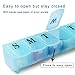 7 Day Pill Cases, Weekly Pill Box with Large Compartment, Pill Organizer Hold Vitamins, Cod Liver Oil, Supplements and Medication (Blue)