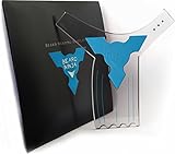The BEARD NINJA - Beard Shaping Tool Template. Clear Shaper Guide for Lineup & Edging. Transparent Stencil Styling Goatee, Mustache & Neckline + Curve/Step or Straight Cut +Anti-Slip Grip (Blue)