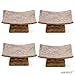 Hosley Square Ceramic Pillar Candle Holders & Incense Stick Holder for Modern Ritual Accessories for Mindful Living and Home Ambiance Light Brown (Set of 4)