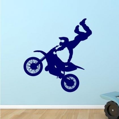 Sticker Bay Motorbike Wall Sticker MOTO X Decal Boys Bedroom - Burgundy