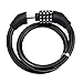 RORIO Bike Cable Lock, 4 Digit Security Resettable Combination Coiling Cable Bike Locks Without Mounting Bracket, 2 Feet x 1/2 Inch (Black)