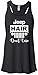 Beach, Lake, Jeep Hair, Don't Care Flowy Ladies Bella Racerback Tank Top (Large, Jeep Hair - Black)