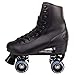 C SEVEN C7skates Soft Faux Leather Quad Roller Skates (Black, Women's 9 / Men's 8)