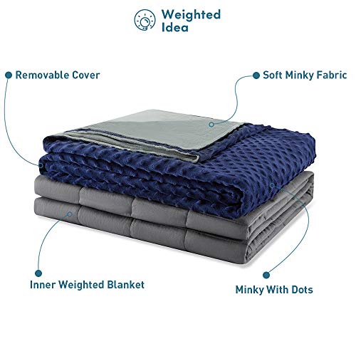 Weighted Idea Minky Queen Size Weighted Blanket with Removable Cover 15