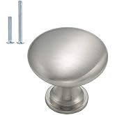 homdiy 10 Pack Brushed Nickel Cabinet Knobs, Single Hole Dresser Pulls, Satin Nickel Knobs, Drawer Knobs, Silver Hardware for