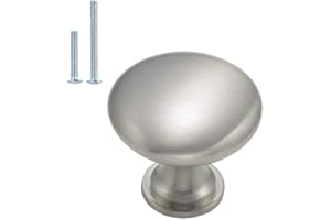homdiy 10 Pack Brushed Nickel Cabinet Knobs, Single Hole Dresser Pulls, Satin Nickel Knobs, Drawer Knobs, Silver Hardware for Door, Kitchen and Drawer