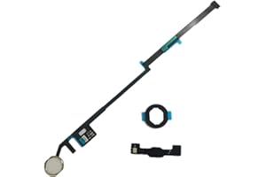 YESUN Home Button Flex Cable Assembly + Home Key Rubber Gasket and Spacer Holder for IPad 7 7th 10.2 inch 2019 A2197 A2198 A2200 (White)