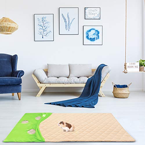EXPAWLORER Guinea Pig Fleece Cage Liners with Burrowing Pocket