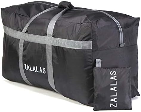 ZALALAS Extra Large Duffle Bag Lightweight 75L Travel Duffle Bag Foldable for Men Women Black
