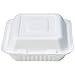Amazon Basics Compostable 3-Compartment Clamshell Hinged Food Container, 8.74