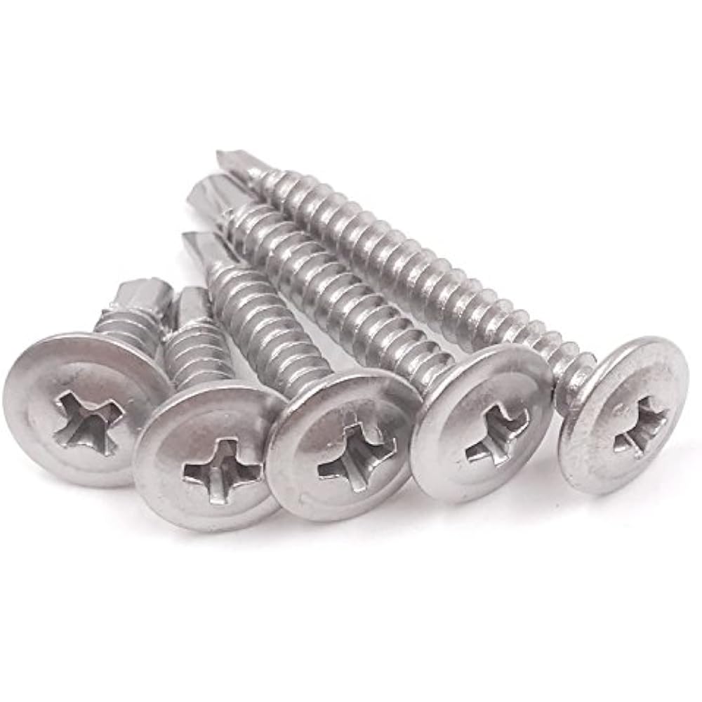 Comdox 410 Stainless Steel Self Drilling Screws Kit Set, Wafer Head
