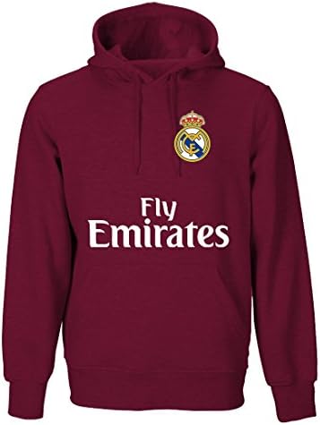Real Madrid Adult Hoodies (Black, Navy, Red, Gray, White, Purple, Green, Blue, Burgundy) (Small, Burgundy)
