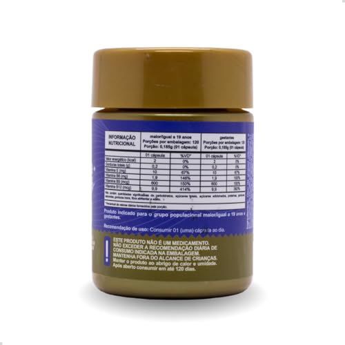 Metilcobalamina B12 +Metilfolato Ácido Fólico +Vitamina B6 + Vit E + TCM Lipossomal Alta Absorção (2 und. 240 cápsulas)