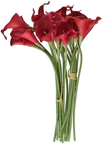 Calla Lily Bridal Wedding Bouquet 20 head Latex Real Touch Flower Bouquets KC54 Red