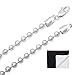 4mm Solid .925 Sterling Silver Military Ball Chain Necklace, 24 inches