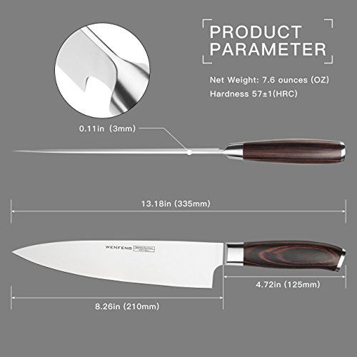 WENFENG Chef Knife，Professional 8 inch kitchen Knives Ultra-sharp Chef's Knife - Thumbnail 2